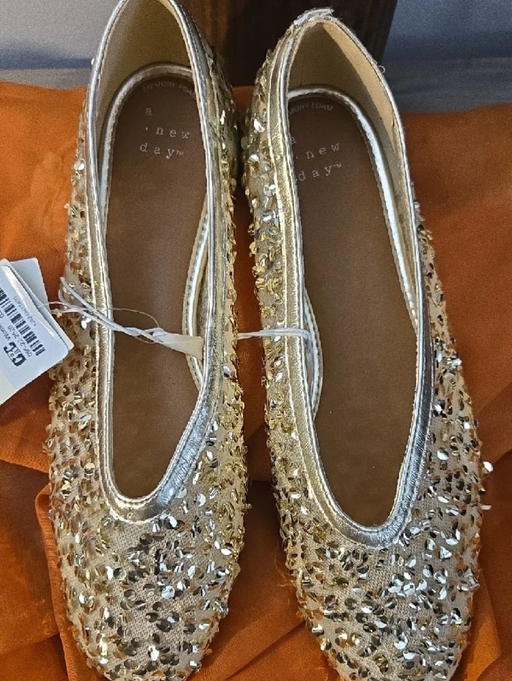 a new day Gold Crystal-Embellished Slip-On Flats - Picture 4 of 4